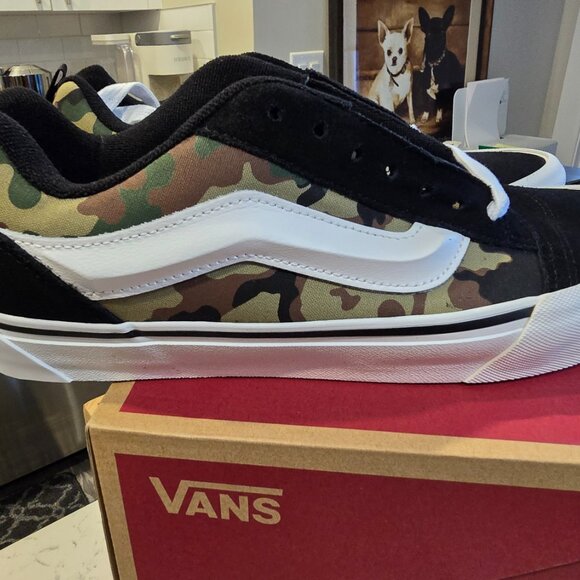 Vans Knu Skool Mens Casual Shoes Camo Green Black VN000D22YJ7 Size 10.5 NEW - Picture 6 of 10